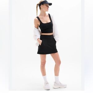 Athleta Black Scuba Black Fleece Lined Skirt